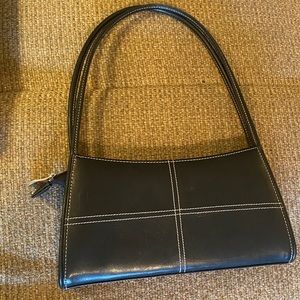 Black Faux Leather Purse Handbag